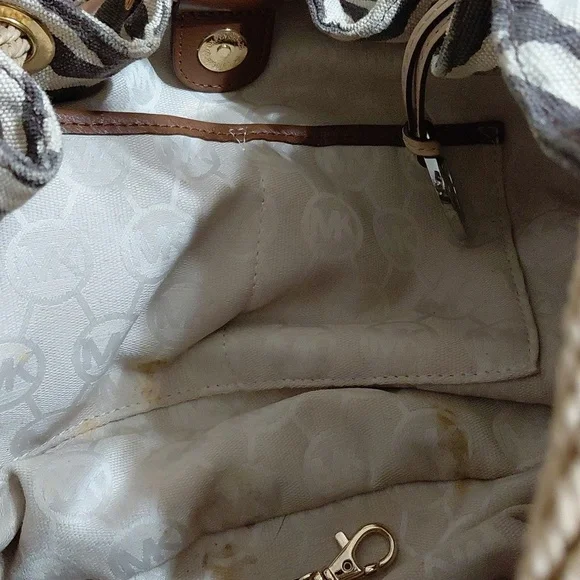 Michael Kors Zebra Print Canvas Shoulder Bag Satchel - Picture 6 of 11